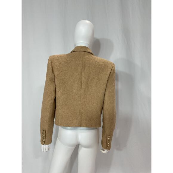 L'Agence 'Inez' Tan Tweed Blazer Size 12 - Picture 3 of 5